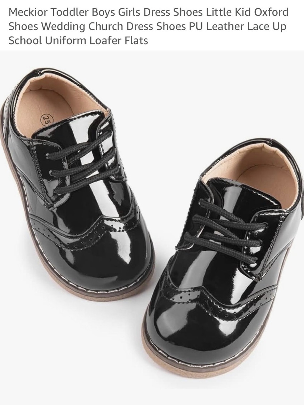 Black Patent Toddler Oxford Dress Shoes size 5.5 Toddler NWOT